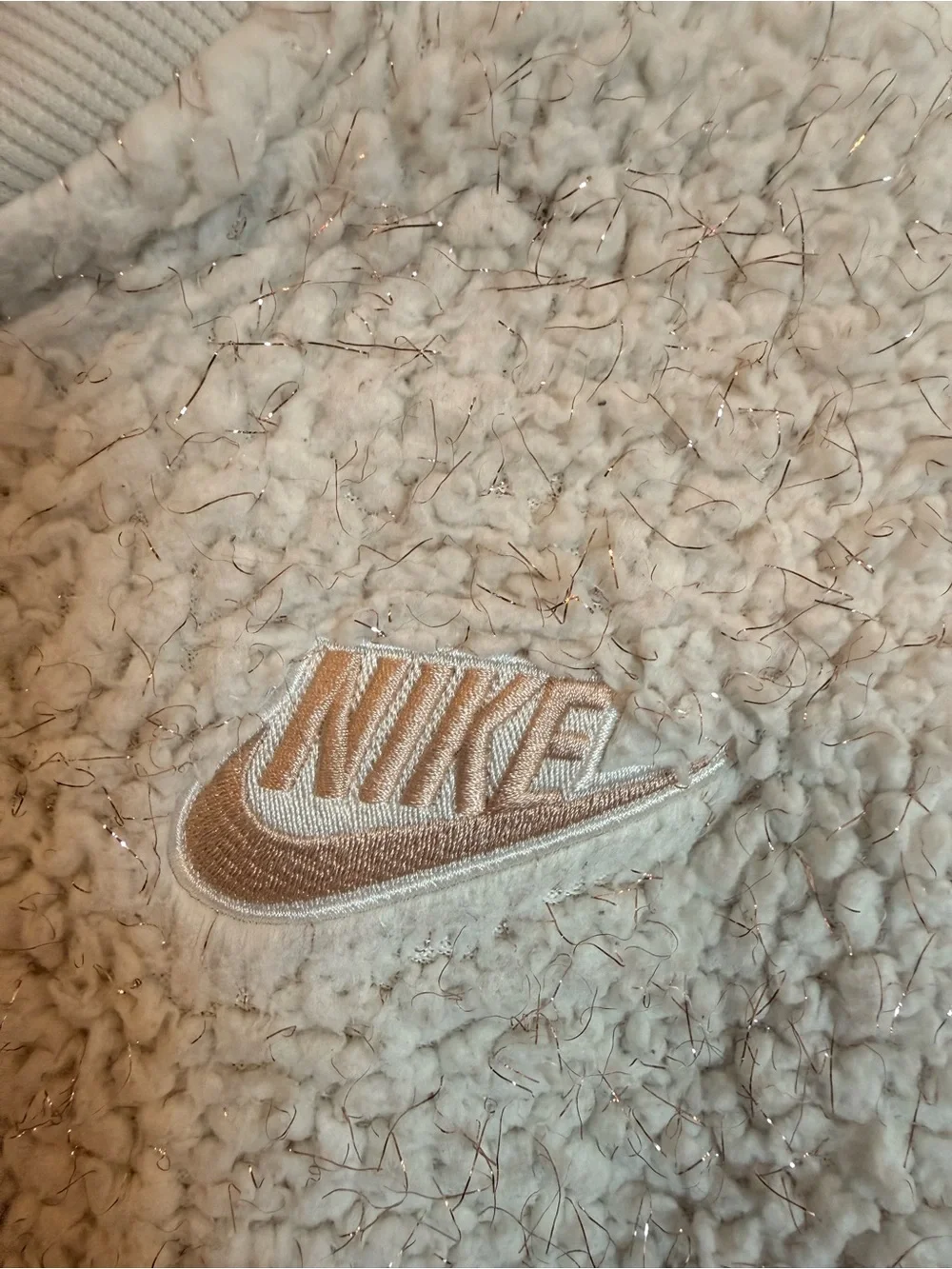 Nike Girl’s Cream Sherpa Zip Jacket